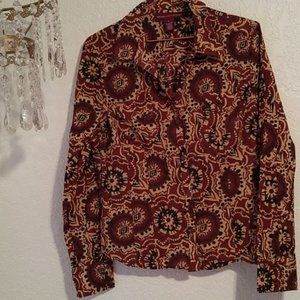 Jones Wear Jeans Collared Button Down Soft Cotton Long Sleeves Boyfriend Shirt L